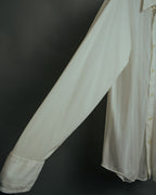 -MOOD Vintage Collections- 70’s-80’s Sheer stripe long point collar shirt