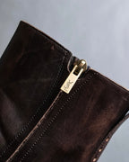 "YVES SAINT LAURENT" Medallion-embellished square heel boots