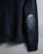 "MAISON MARGIELA" Leather elbow patch design wool knit