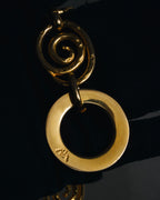 "CELINE" Early 90s spiral circle chain toggle bracelet