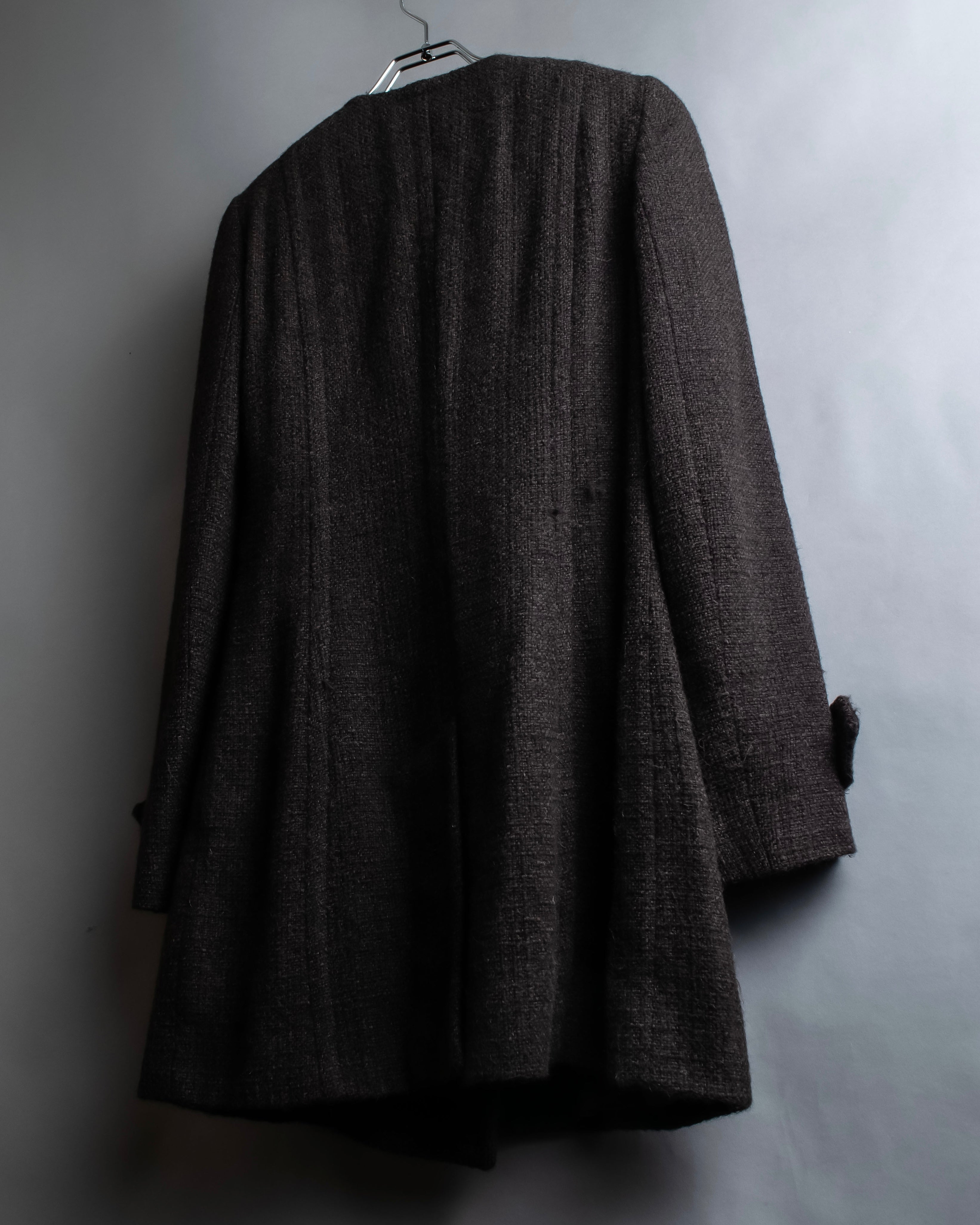 "DOLCE & GABBANA" Fringe scarf included double-breasted coat