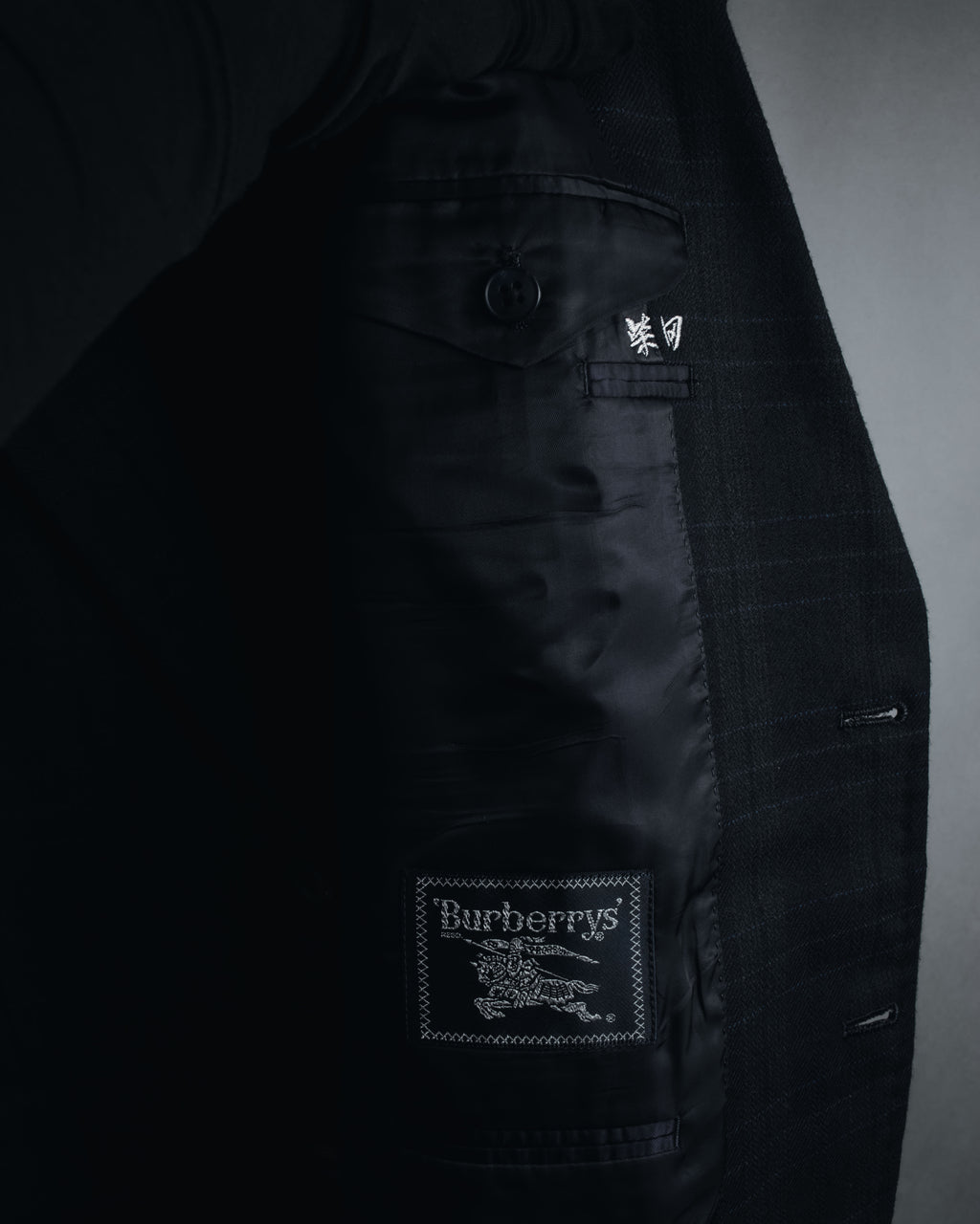 "Burberrys" 90’s dark check wool cashmere blend tailored jacket