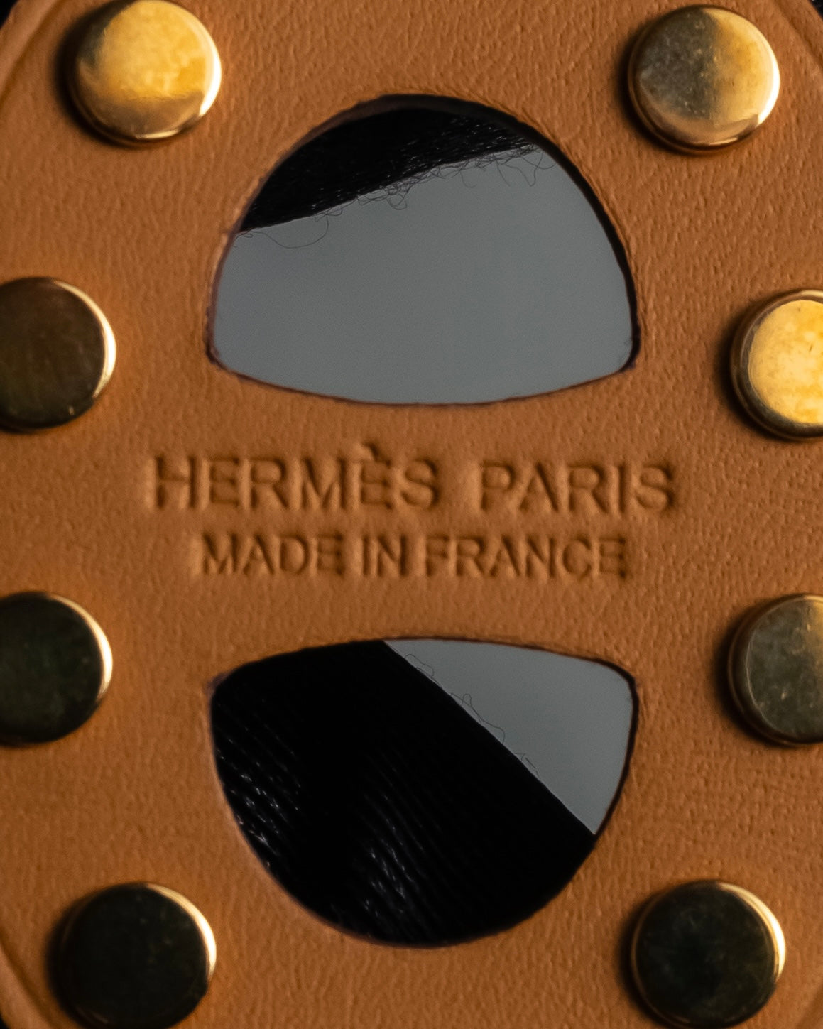 "HERMES" Chaine d'Ancre motif studs leather bracelet