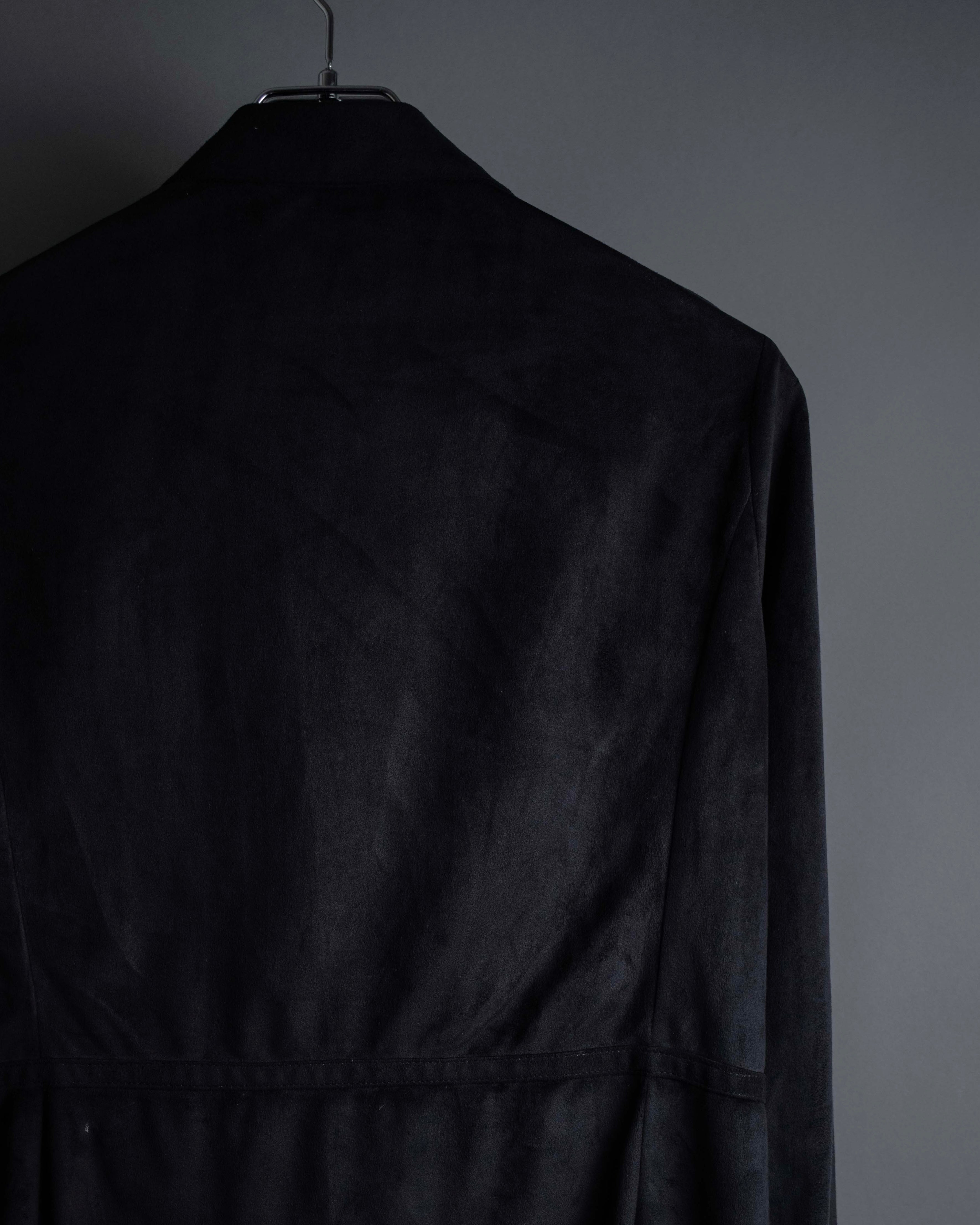 "PRADA" Wrap flap design micro suede jacket