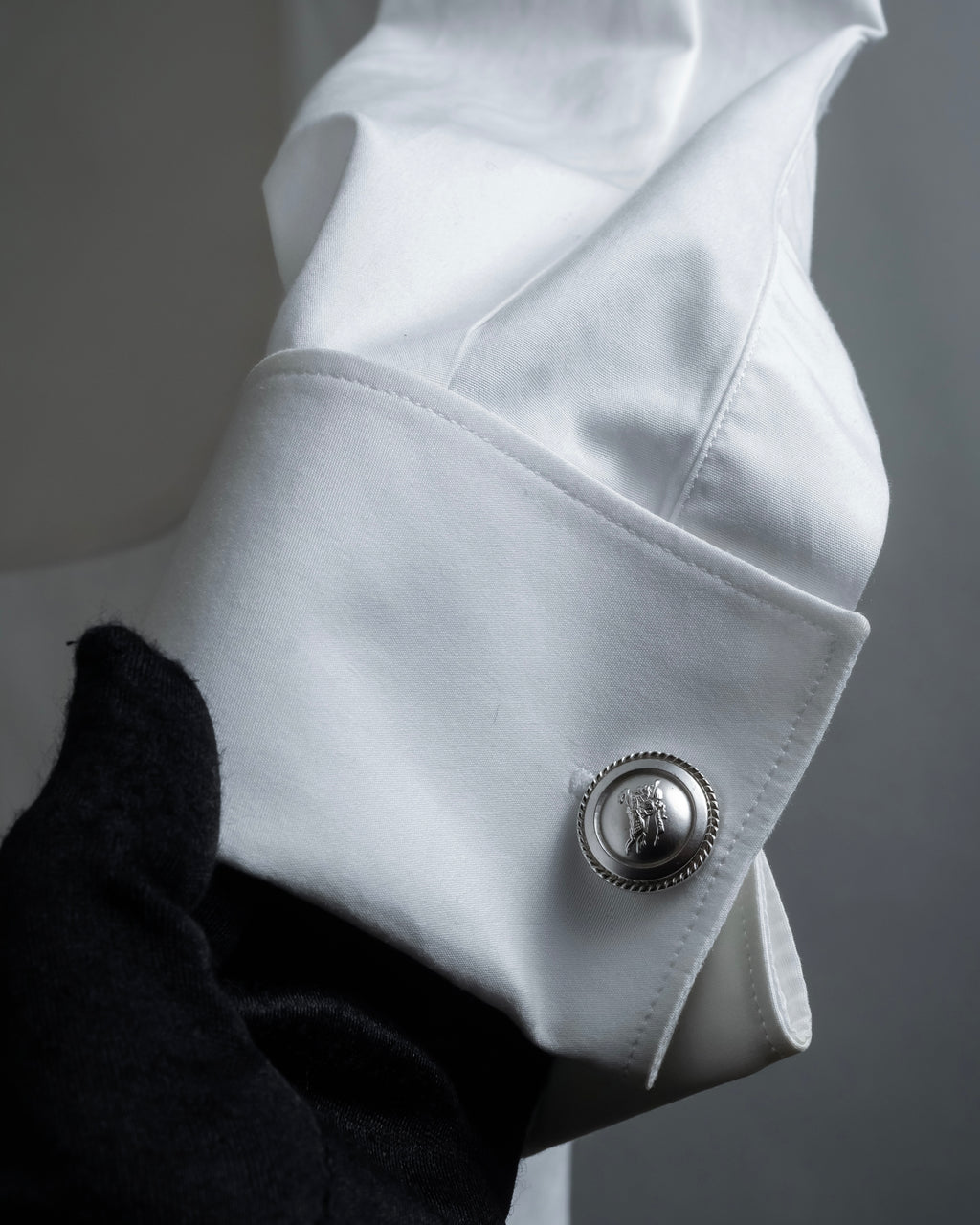 "BURBERRYS" Equestrian Knight engraved silver cufflinks