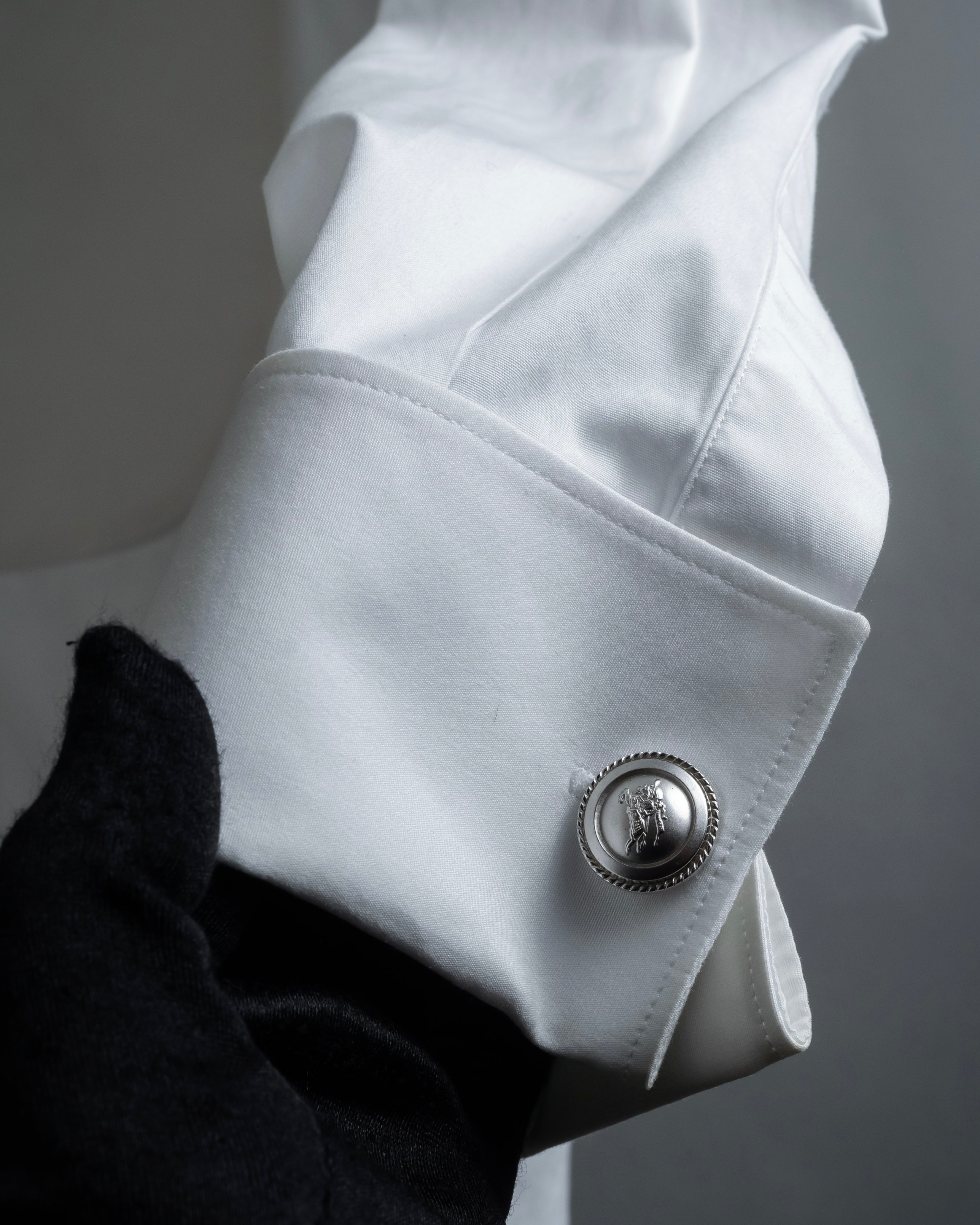 "BURBERRYS" Equestrian Knight engraved silver cufflinks