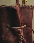 “YVES SAINT LAURENT“ 90’s-00’s Leather drawstring shoulder bag