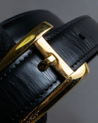 "Cartier" Gold metal buckle design leather belt