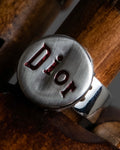 "Christian Dior" Logo lettering engraved silver ring