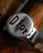 "Christian Dior" Logo lettering engraved silver ring
