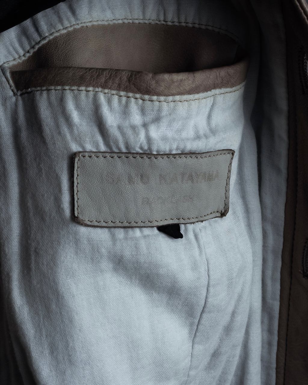"ISAMU KATAYAMA" Dart-shaped deer leather shirt jacket
