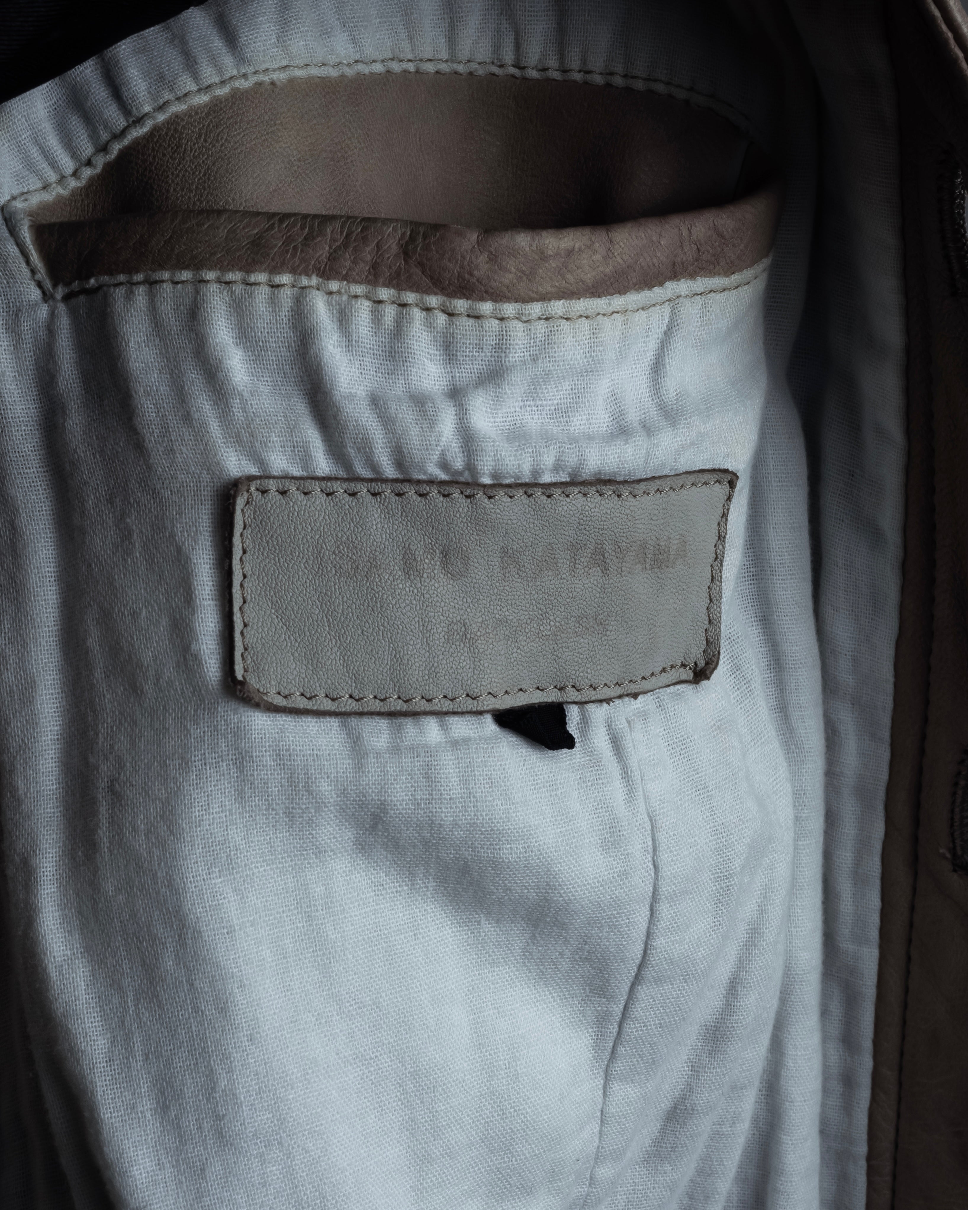 "ISAMU KATAYAMA" Dart-shaped deer leather shirt jacket