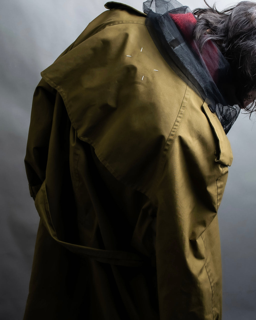 "MAISON MARGIELA" 20AW reconstructed tulle docking trench coat