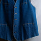 "Vintage stitch design denim vest"