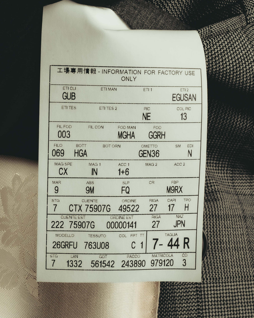 -SPECIAL- “GUCCI” 2019-2021 Glen check double-breasted wool suit