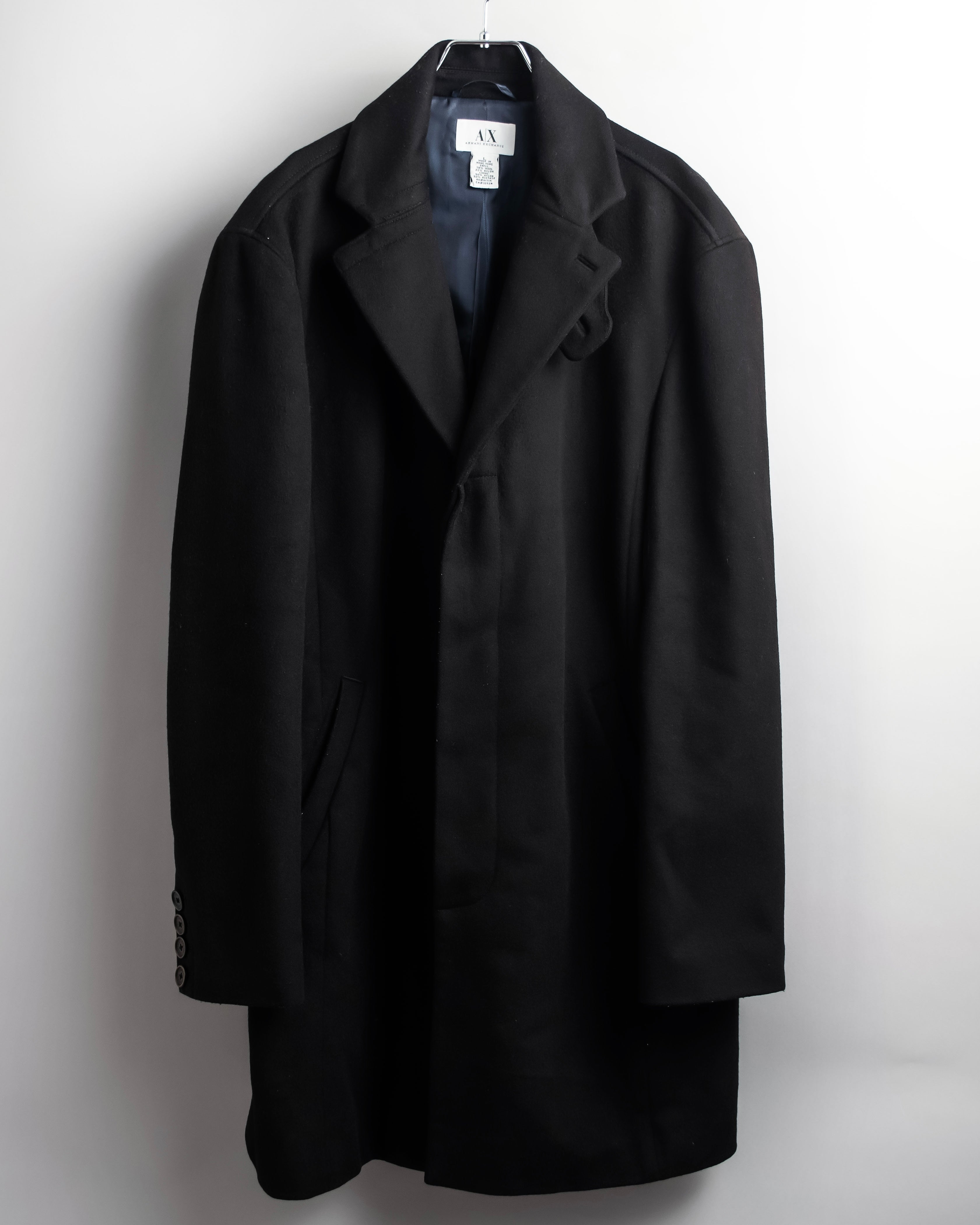 "ARMANI EXCHANGE" Sloth latch design stand color mid-length coat