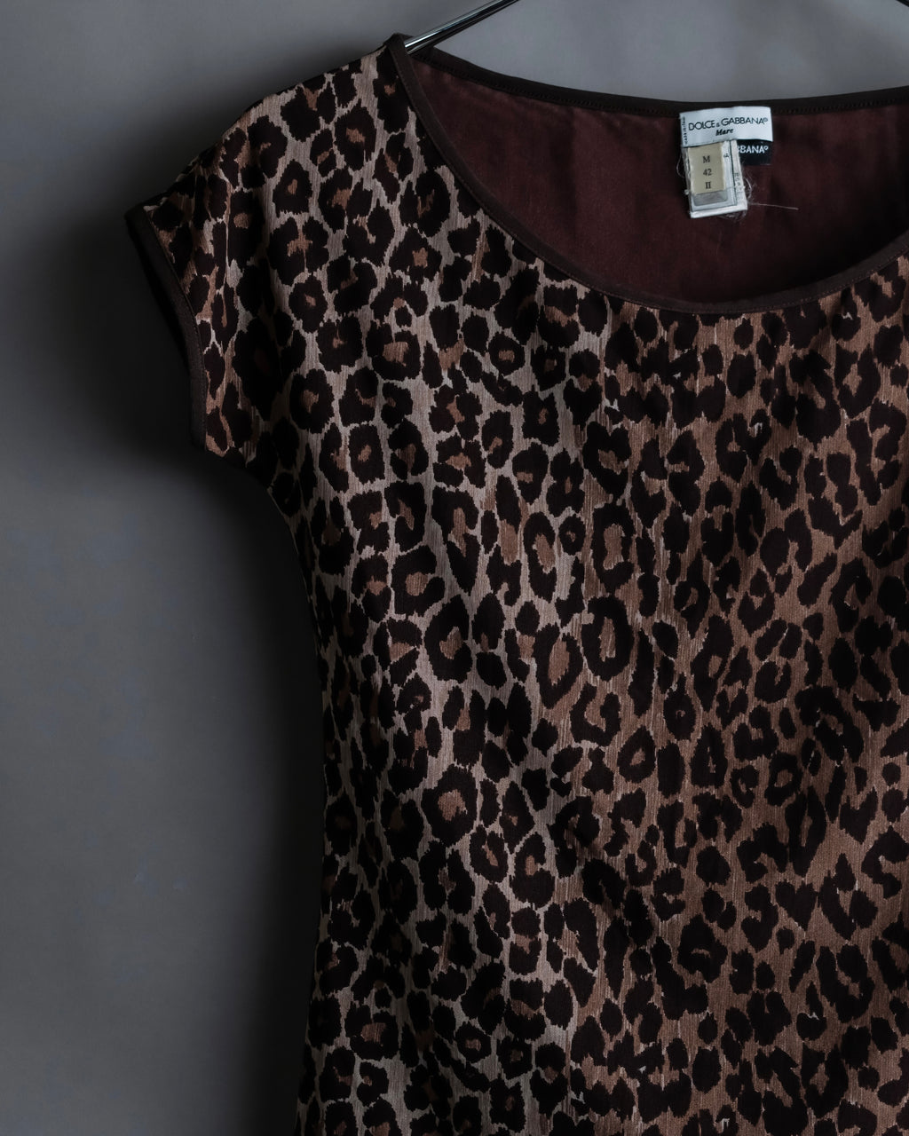 "DOLCE & GABBANA" Leopard print short cut and sew