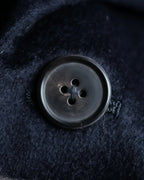 "HERMES" 90's Pure cashmere navy blue tailored jacket