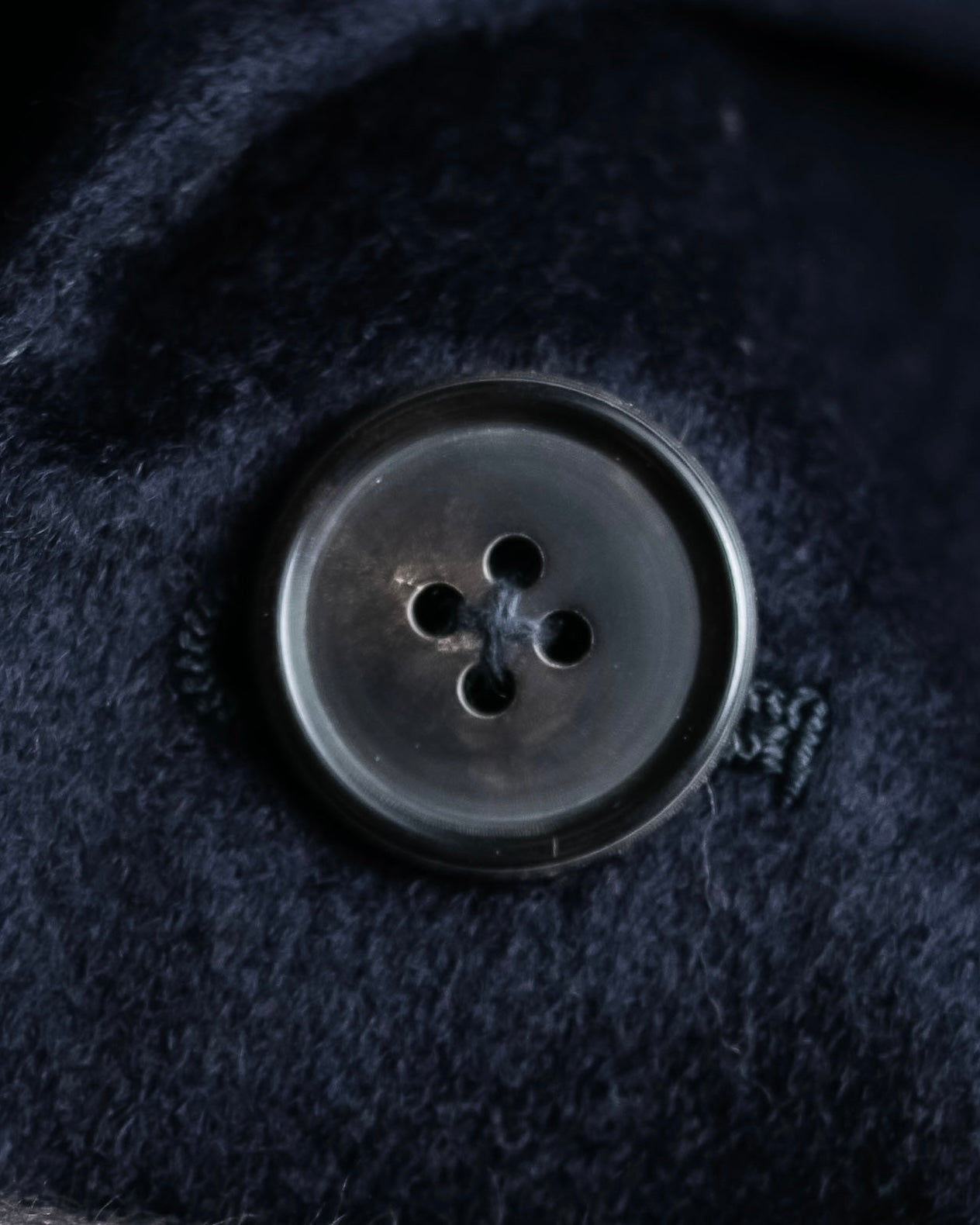 "HERMES" 90's Pure cashmere navy blue tailored jacket