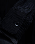 "Saint Laurent Paris" Jacquard pattern silk black shirt