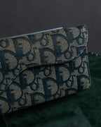 "Christian Dior" Trotter canvas logo engraved long wallet