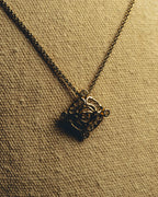 "Christian Dior" 90's-00's Crystal cd logo pendant necklace