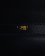 -SPECIAL- "HERMES" 60’s early sandrine box dark blue calf bit bag