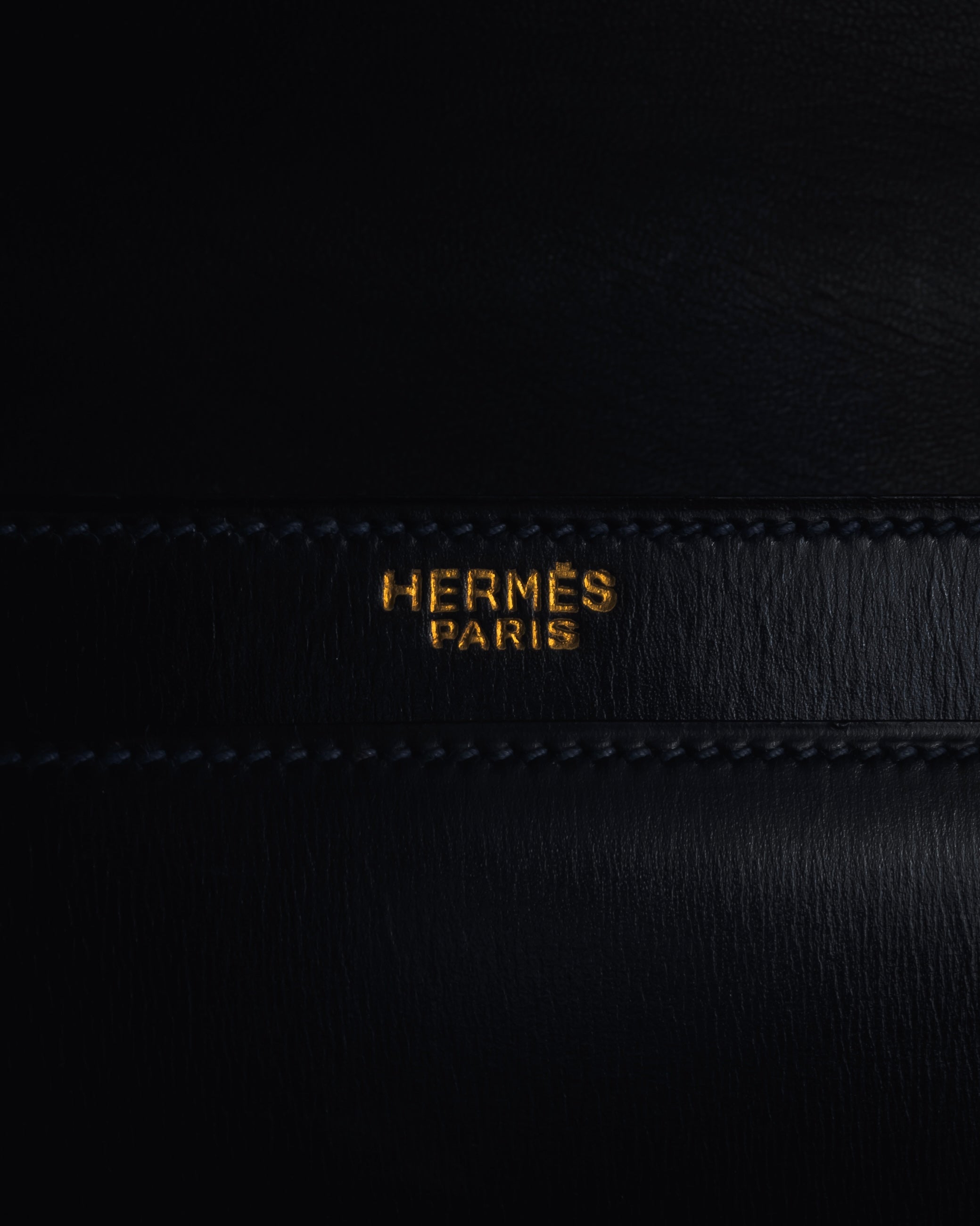 -SPECIAL- "HERMES" 60’s early sandrine box dark blue calf bit bag