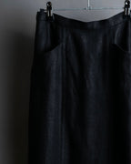 "CHANEL" Back button design flared maxi skirt