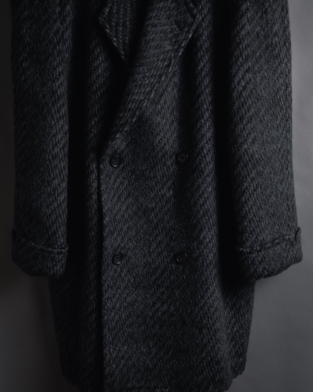 Abrigo de mezcla de mohair de doble botonadura de los años 90 de Christian Dior MONSIEUR