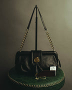 “SAN HIDEAKI MIHARA” 2000’s-2010’s black leather chain shoulder bag