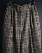 "Christian Dior SPORTS" 90’s checked pleated wide trousers