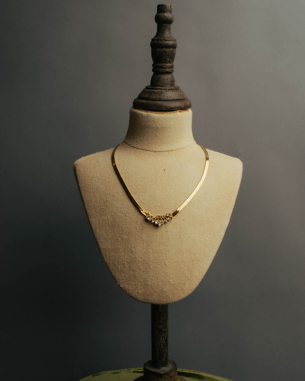"Christian Dior" 80's-90's Rhinestone logo necklace