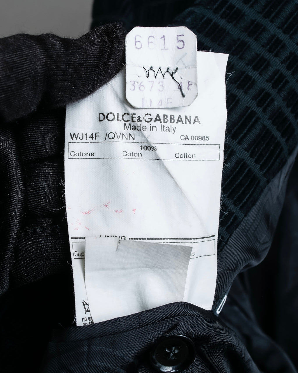 "DOLCE &amp; GABBANA" Checkered velvet tailored jacket