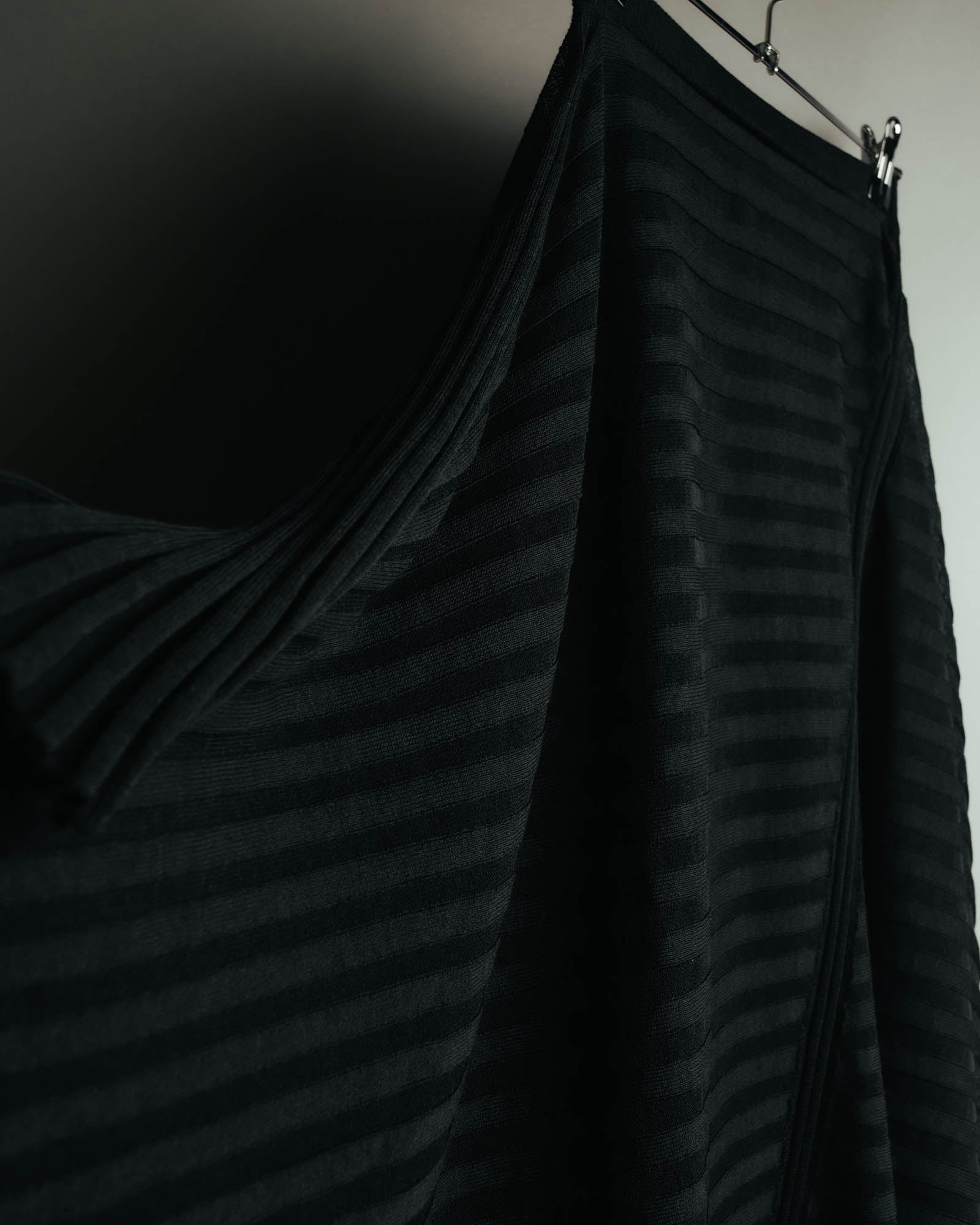 -SPECIAL- “Christian Dior“ 00’s-10’s Sheer ribbed asymmetric long skirt