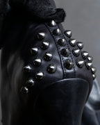Alexandar McQueen" Studs & belt design heel boots