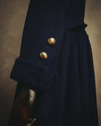 "Yves Saint Laurent" 80's-90's Gold-buttoned double-breasted wool coat