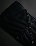 “Salvatore Ferragamo” 2000’s Gathered leather chain shoulder bag