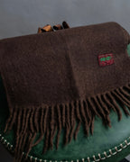 "KENZO" Chocolate brown color fringe muffler