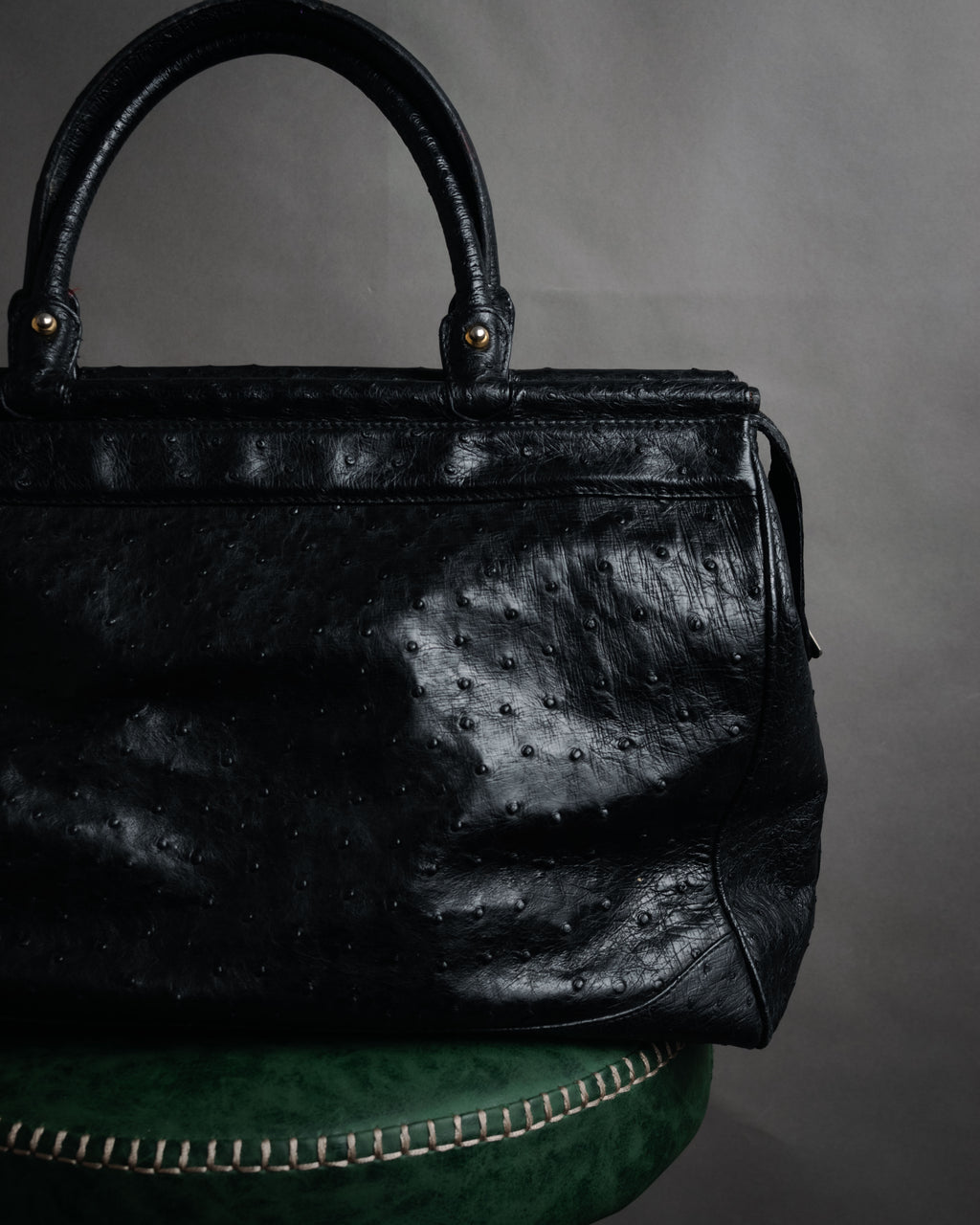 “pierre cardin” 80’s-90’s Ostrich leather structured doctor bag