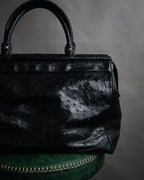 “pierre cardin” 80’s-90’s Ostrich leather structured doctor bag