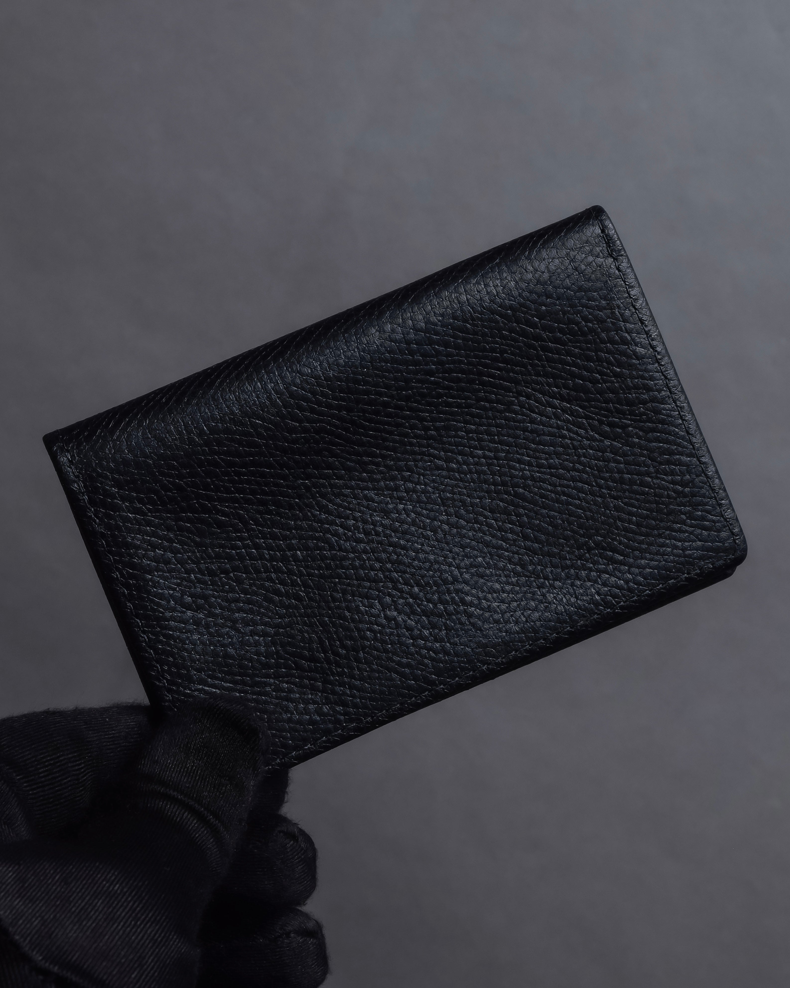 "Tiffany&Co" Logo engraved grained leather card holder