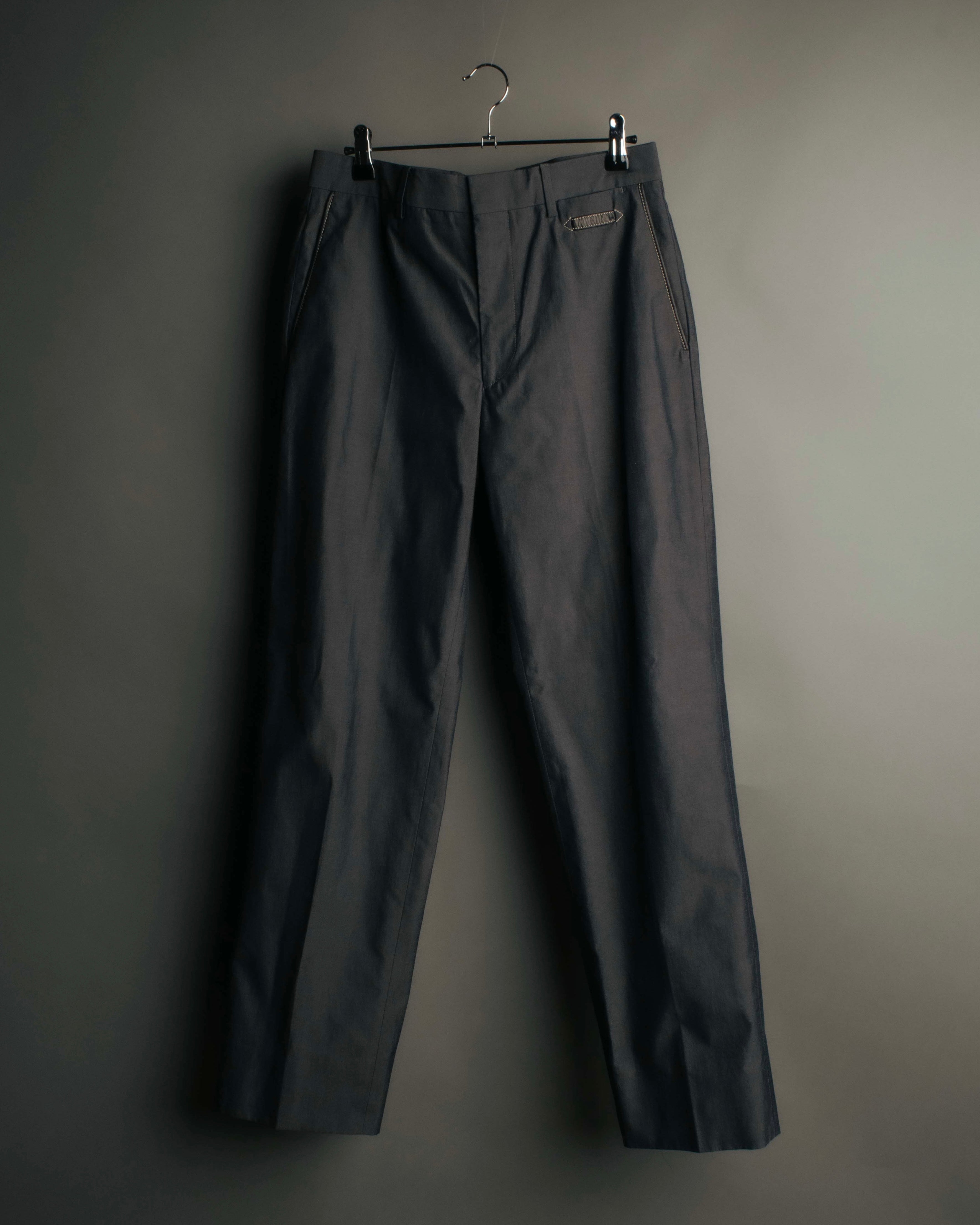 -SPECIAL- “HERMÈS” 1998-00’s Leather trimmed tailored trousers