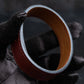 "HERMES" Margiela period burgundy leather bracelet