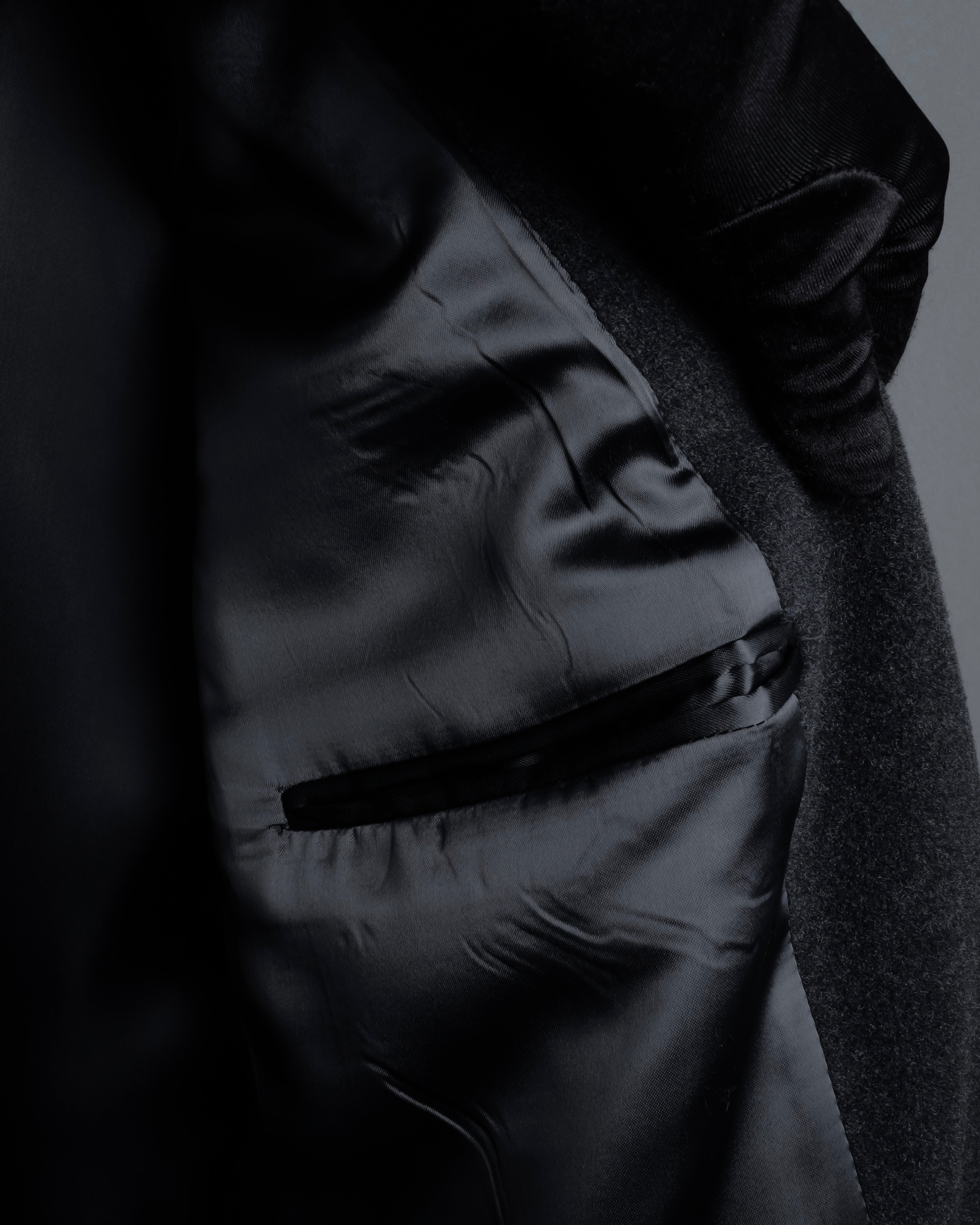 "GIORGIO ARMANI" Double-breasted charcoal gray super maxi chester coat