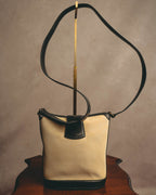 "Tiffany & Co." Vintage two tone canvas and leather shoulder bag