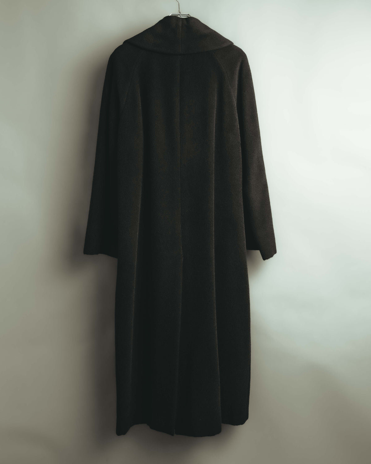 -SPECIAL- "Salvatore Ferragamo" 90's-00's Alpaca wool oversized shawl collar long coat
