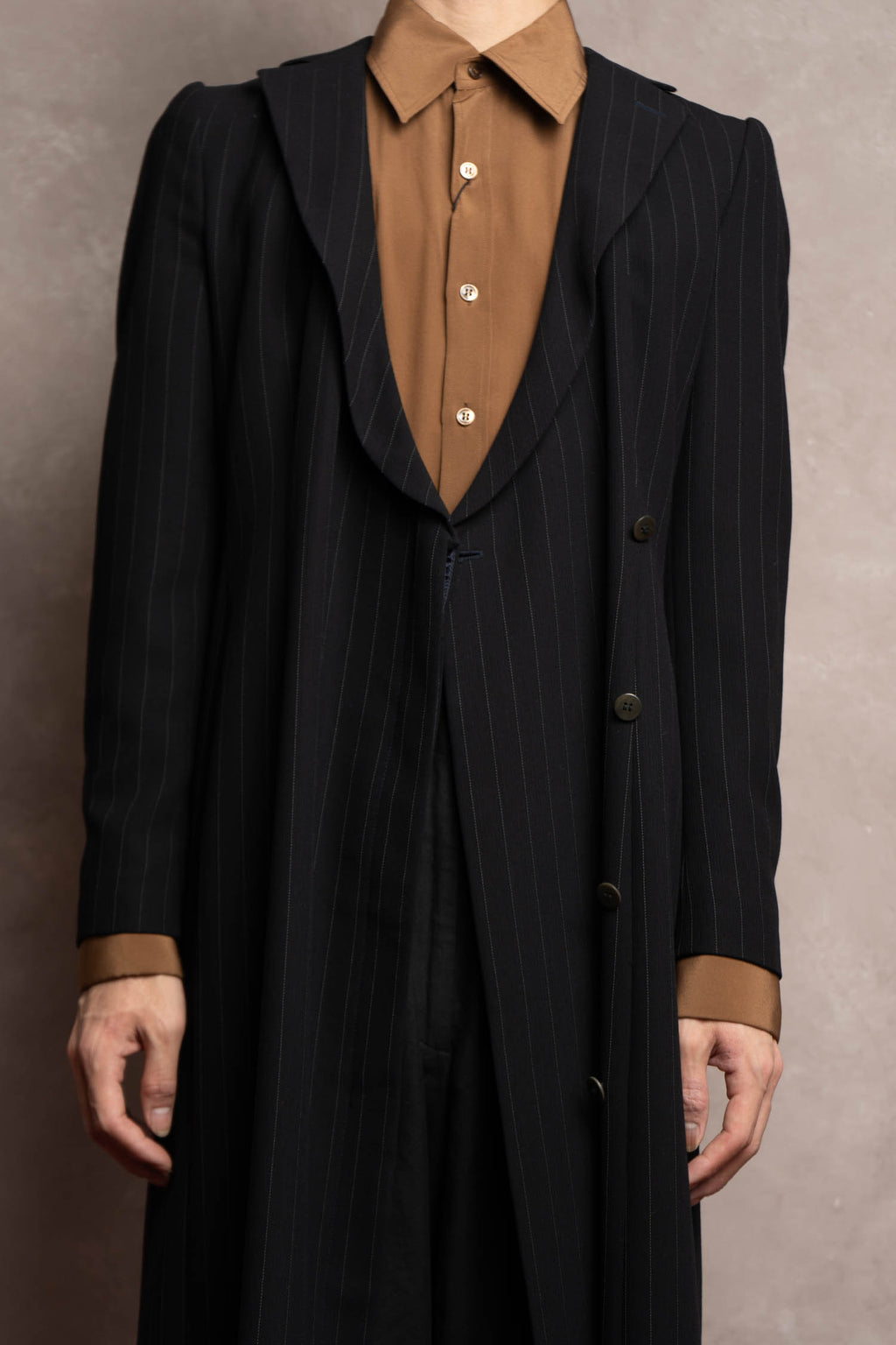 –SPECIAL– "GIORGIO ARMANI"
90’s Borgonuovo 21 pinstripe fly front long coat