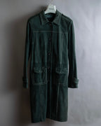 "PRADA" Stitching design suede belted coat