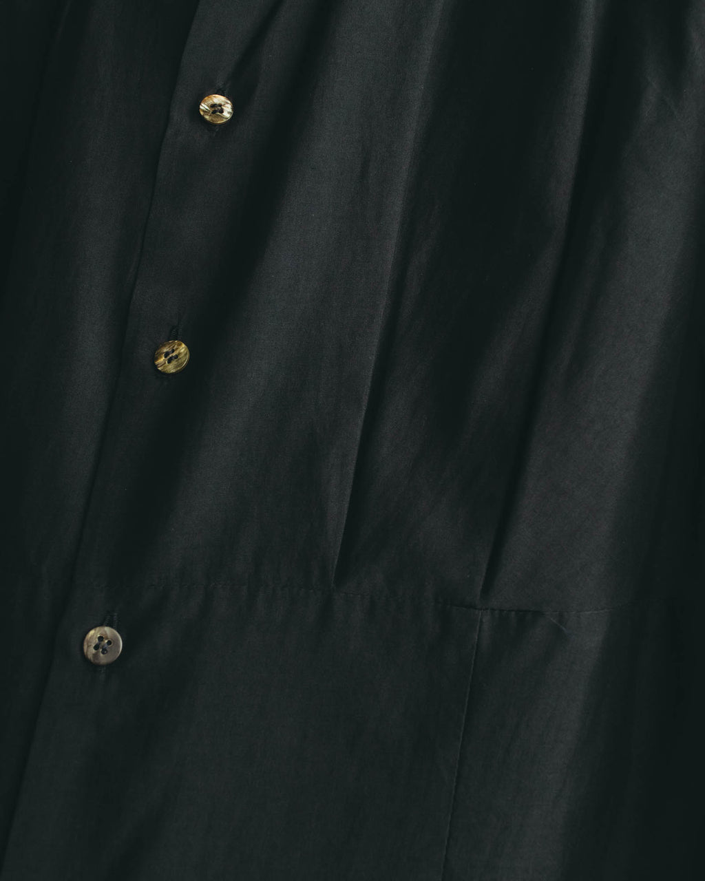 “COMME des GARCONS” Late 80’s-early 90’s silk tucked black shirt